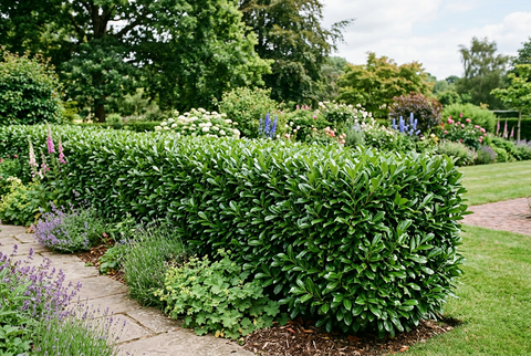 Prunus Laurocerasus Novita 120–140 cm – Laur Englezesc pentru un Gard Viu Înalt, Verde și Elegant
