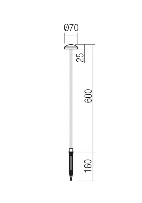 Fișă tehnică SPILLO - Lampă pentru sol, aplicată  LED 3,5W