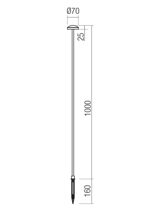 Fișă tehnică SPILLO - Lampă pentru sol, aplicată  LED 3,5W